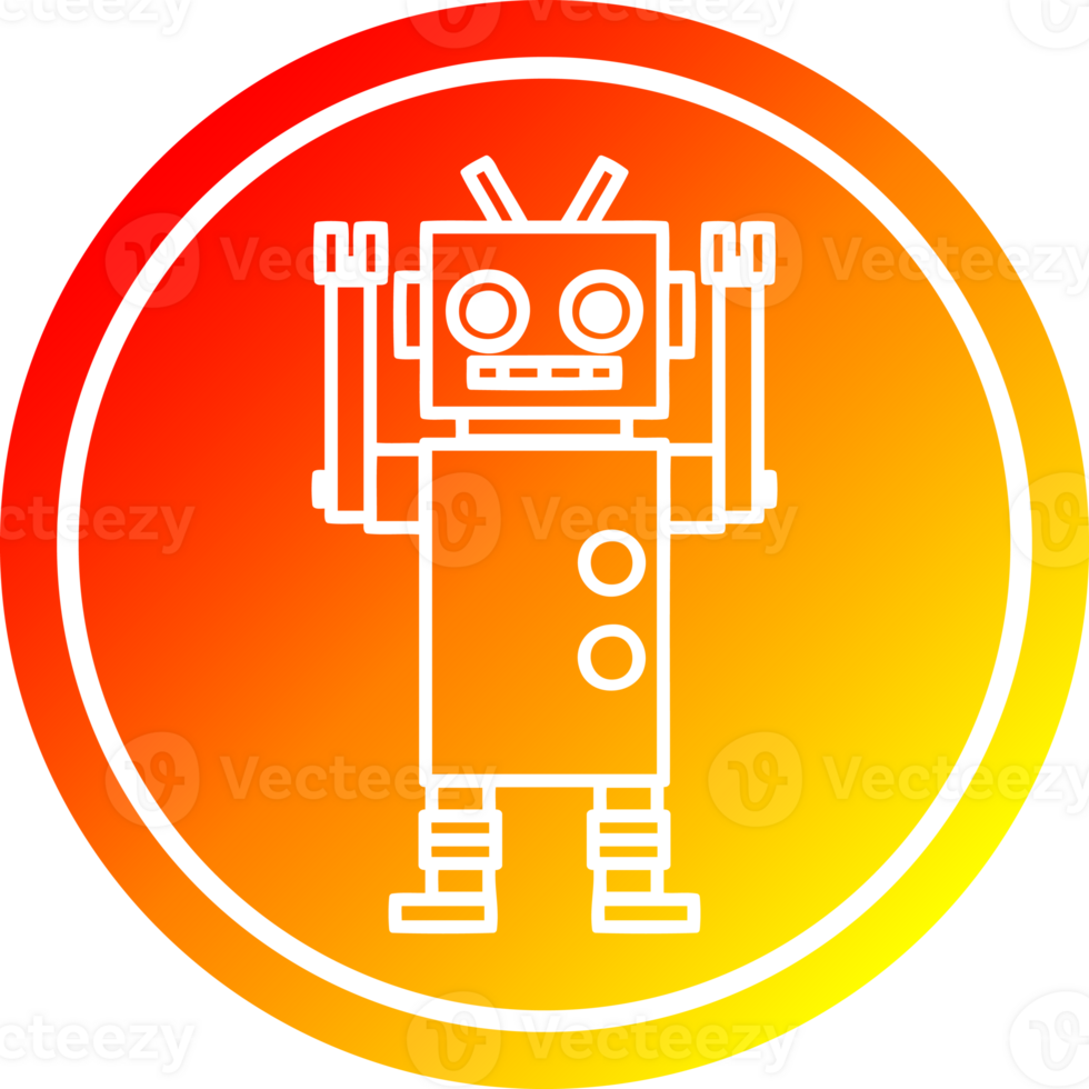 dancing robot circular in hot gradient spectrum png