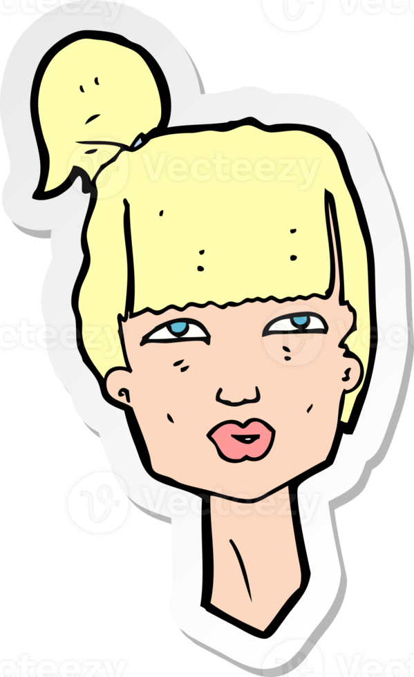 sticker of a cartoon female head png