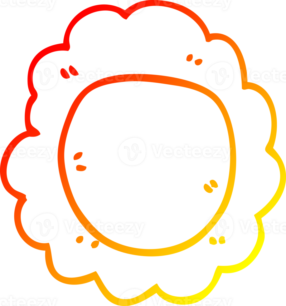 warm gradient line drawing cartoon flower png
