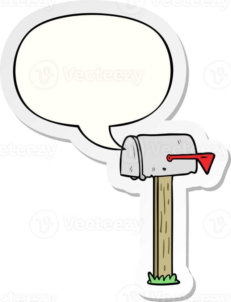 cartoon mailbox and speech bubble sticker png