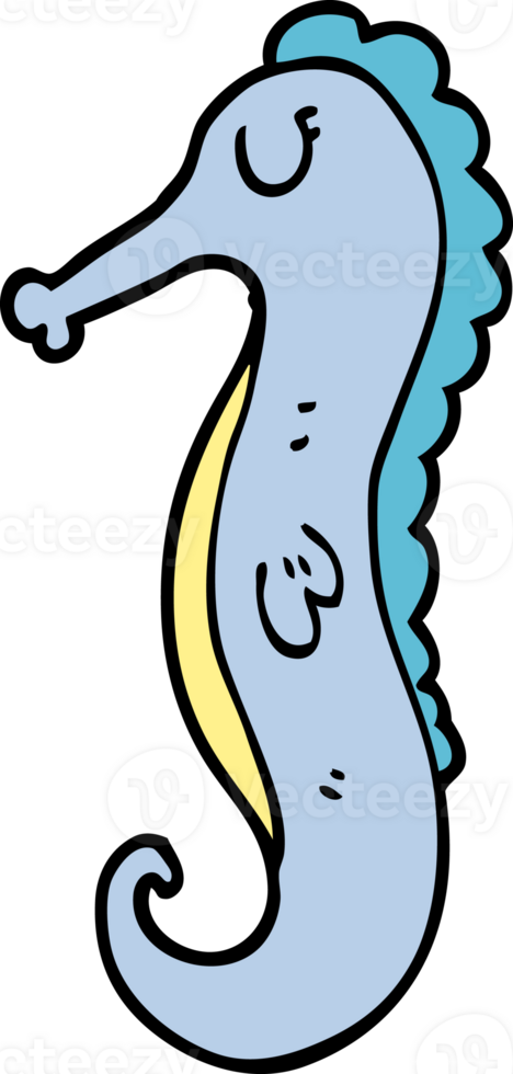 cartoon doodle sea horse png