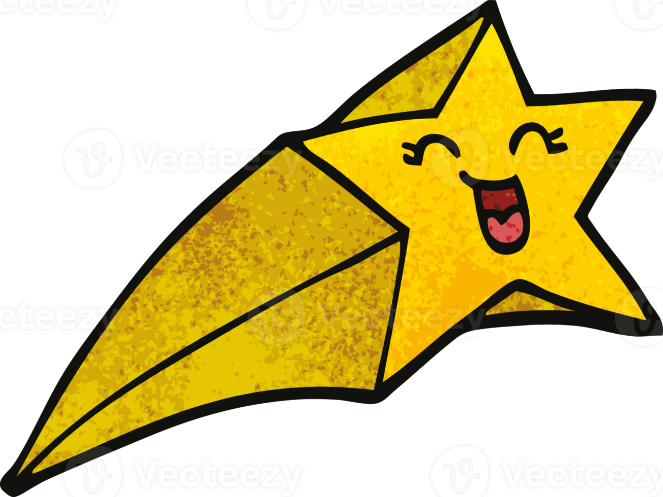 cartoon doodle shooting star png