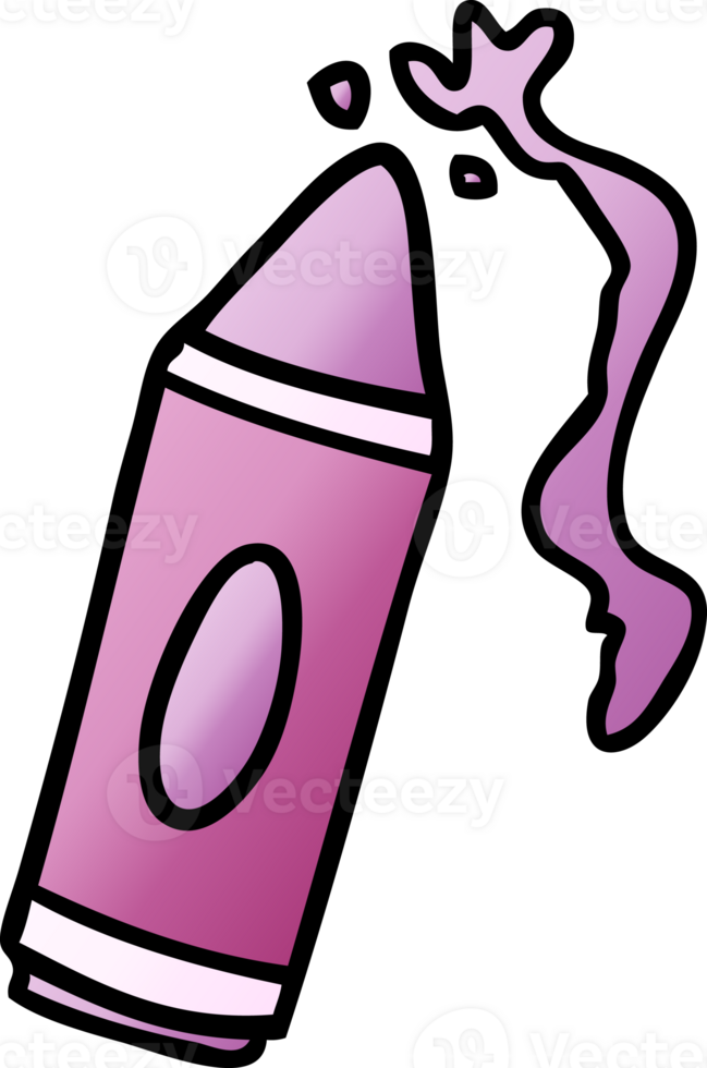 gradient cartoon doodle of a pink crayon png