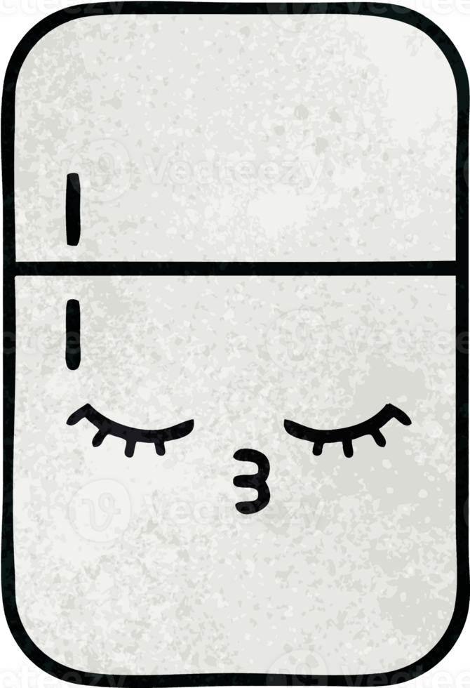 retro grunge texture cartoon fridge prozer png