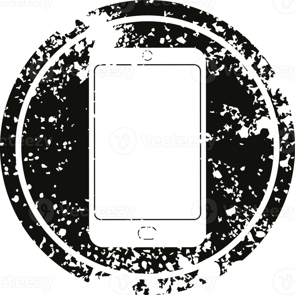 cell phone circular distressed symbol png