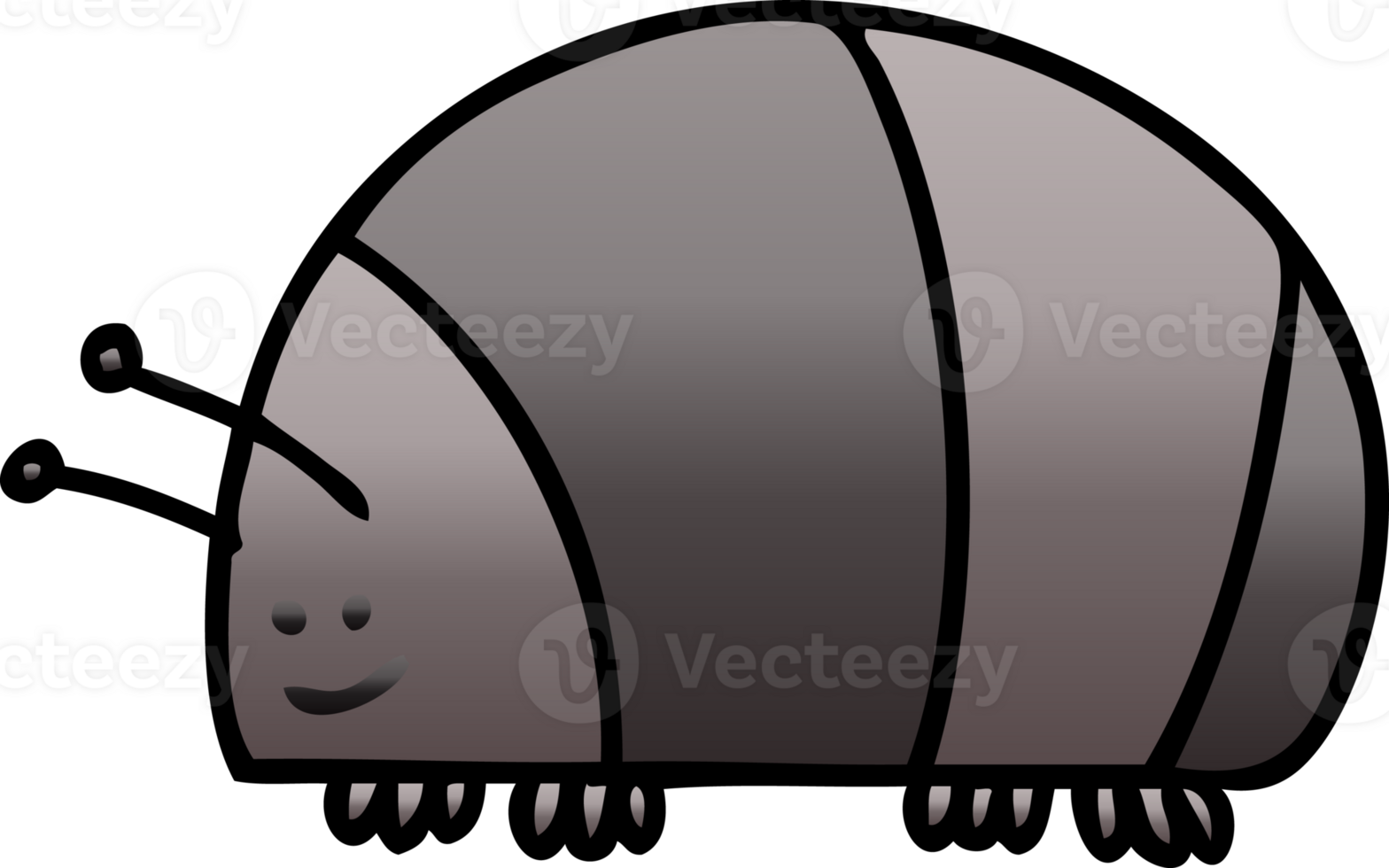 quirky gradient shaded cartoon beetle png