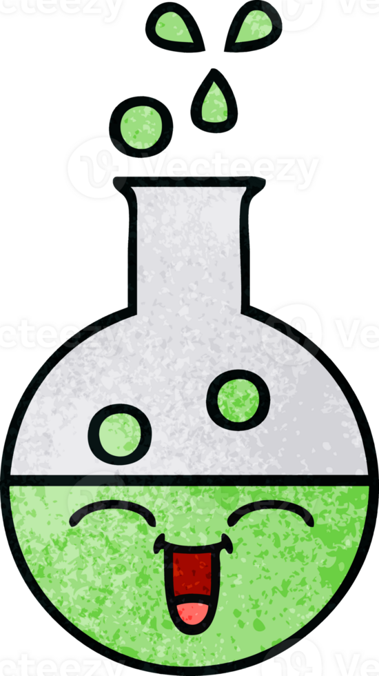 retro grunge texture cartoon test tube png