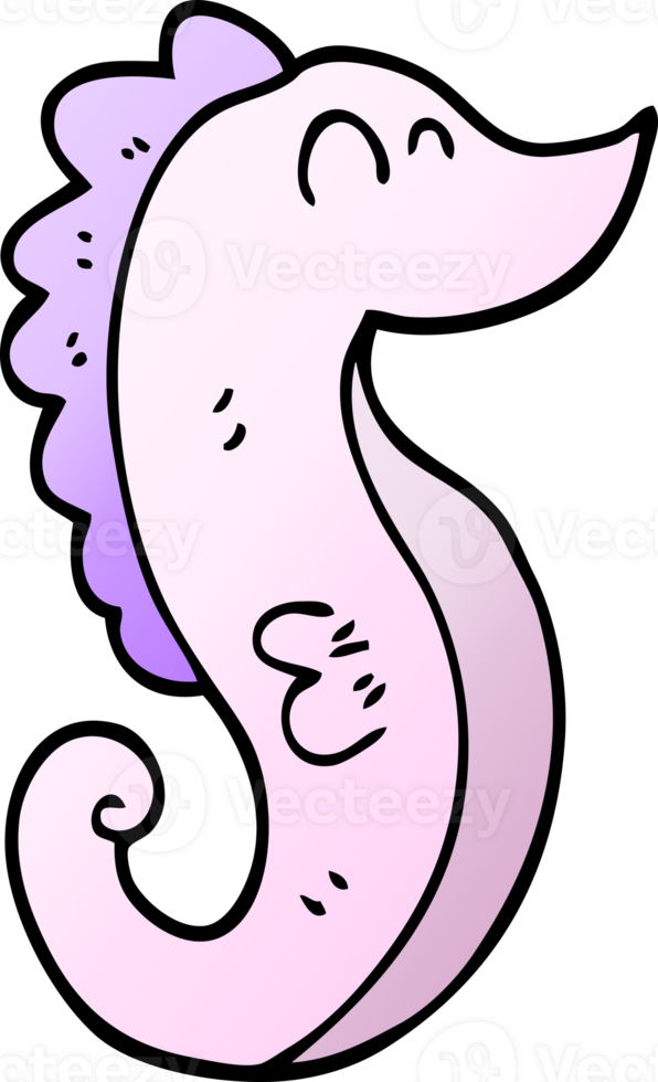 cartoon doodle sea horse png