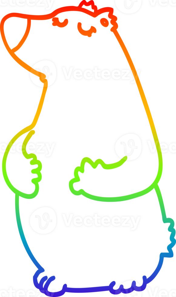 orso del fumetto di disegno a tratteggio sfumato arcobaleno png