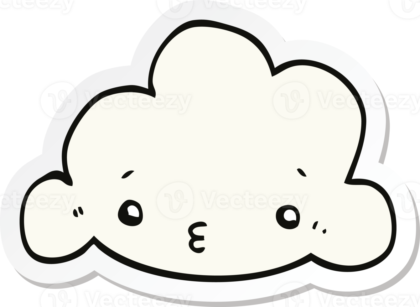 sticker of a cartoon cloud png