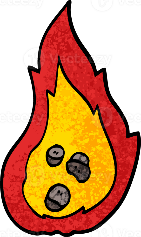 grunge textured illustration cartoon burning coals png