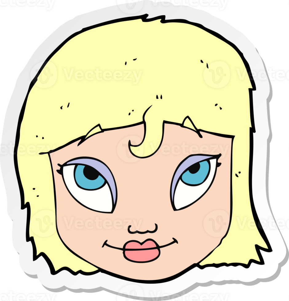 sticker of a cartoon woman smiling png