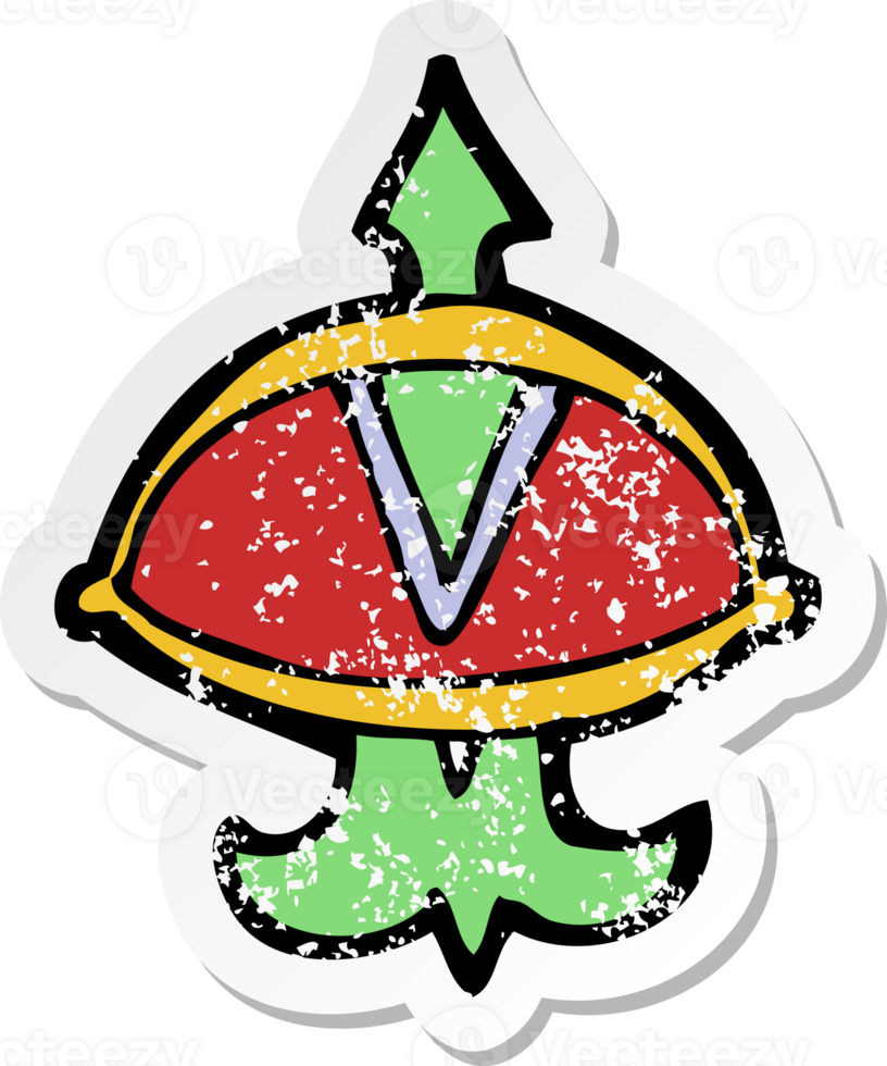 retro distressed sticker of a cartoon mystic eye symbol png