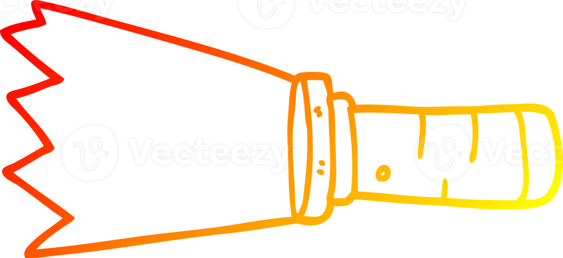 warm gradient line drawing cartoon lit torch png