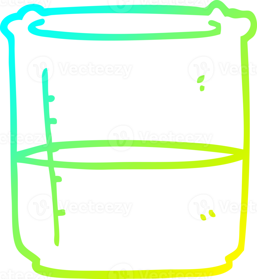 cold gradient line drawing cartoon science beaker png