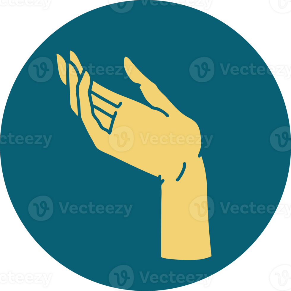 tattoo style icon of a hand png