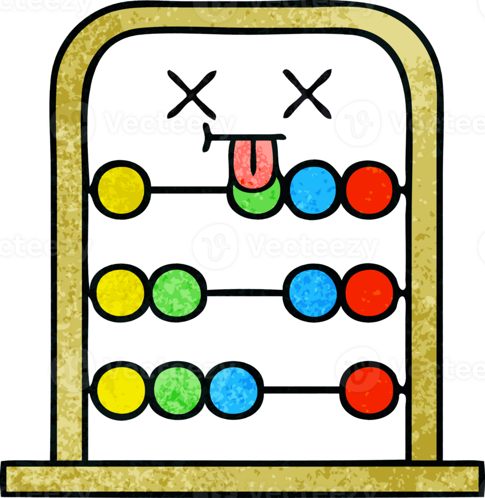 retro grunge texture cartoon abacus png