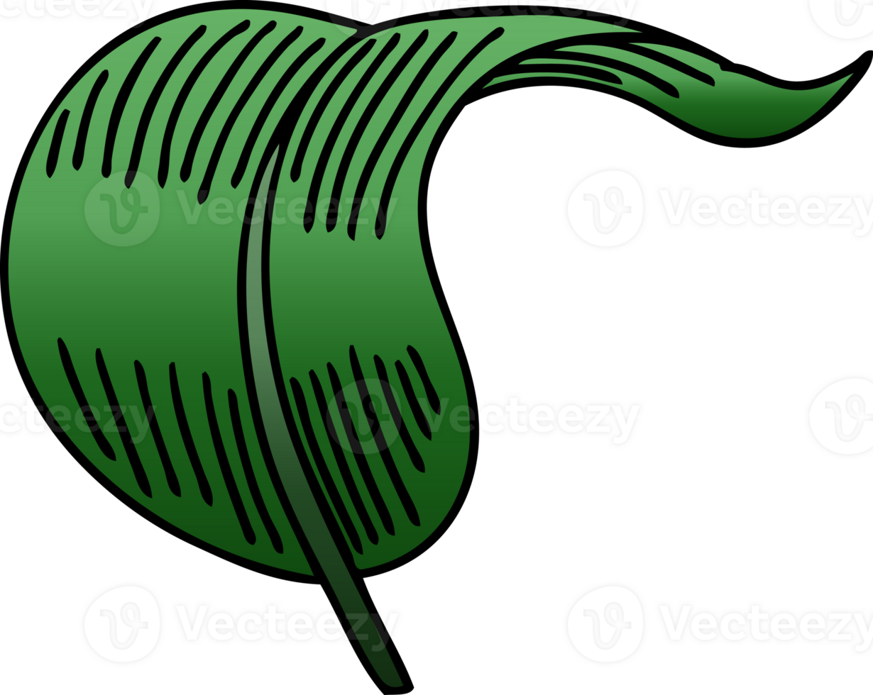 quirky gradient shaded cartoon blowing leaf png