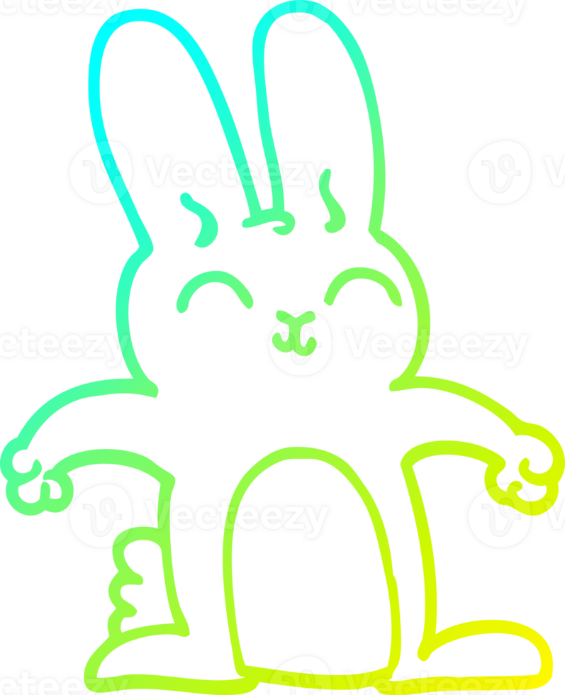 cold gradient line drawing cartoon grey rabbit png