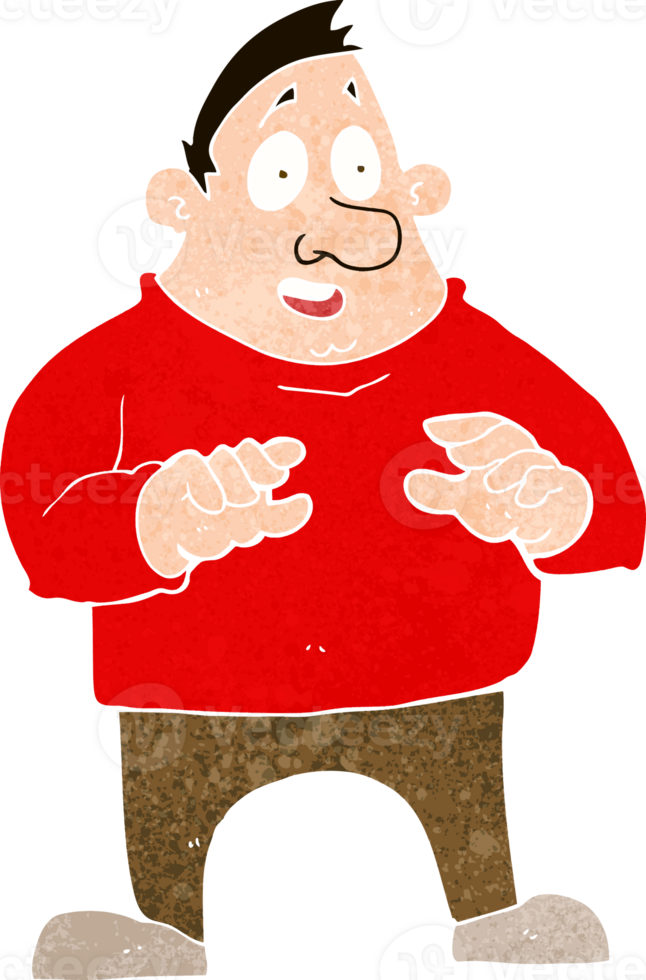 cartoon excited overweight man png