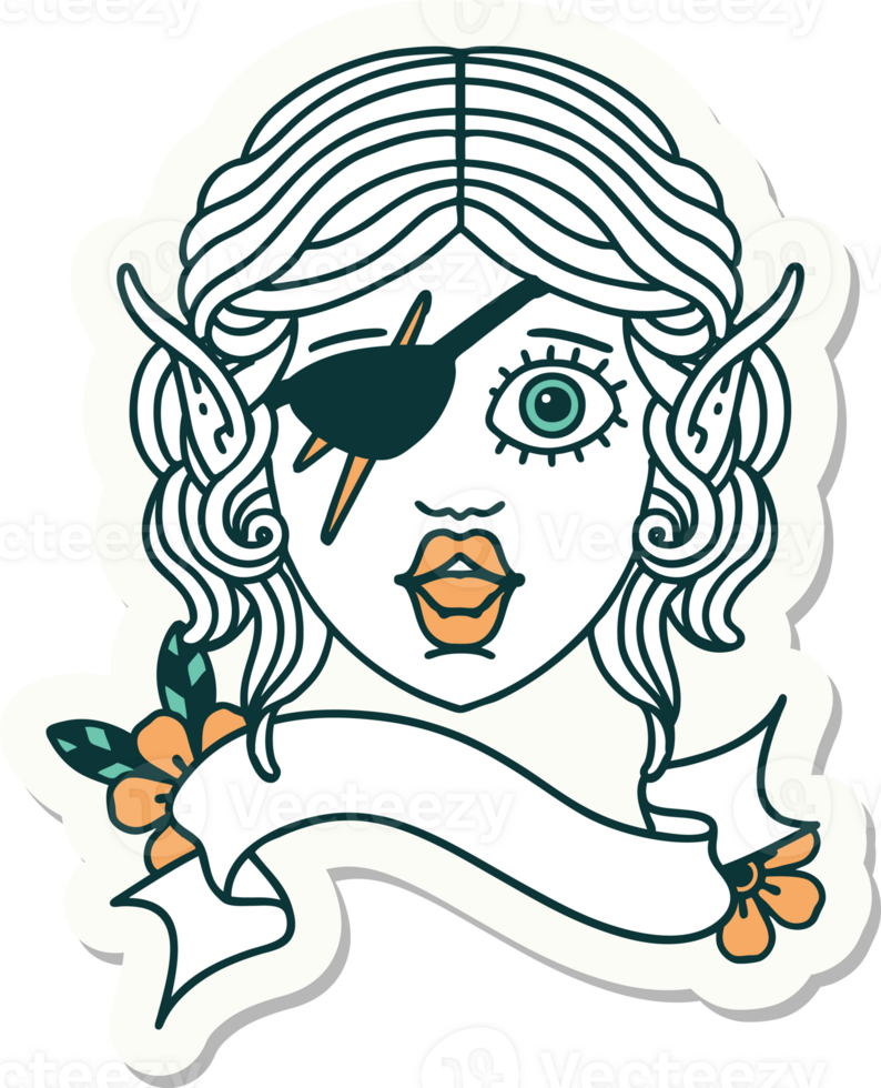 elf rogue character face sticker png