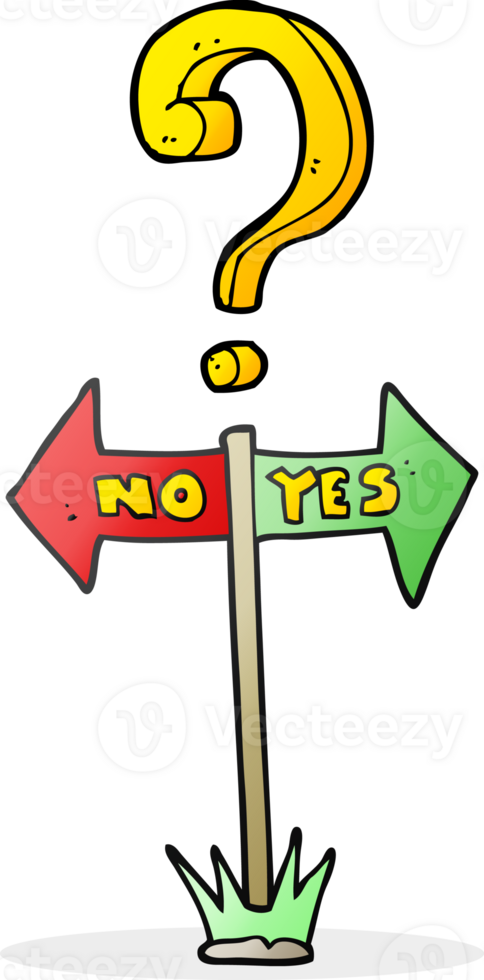 cartoon yes and no sign png