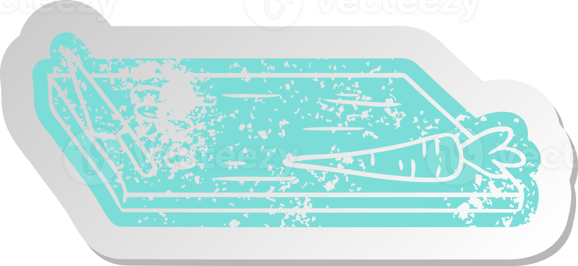 distressed old sticker of vegetable chopping board png