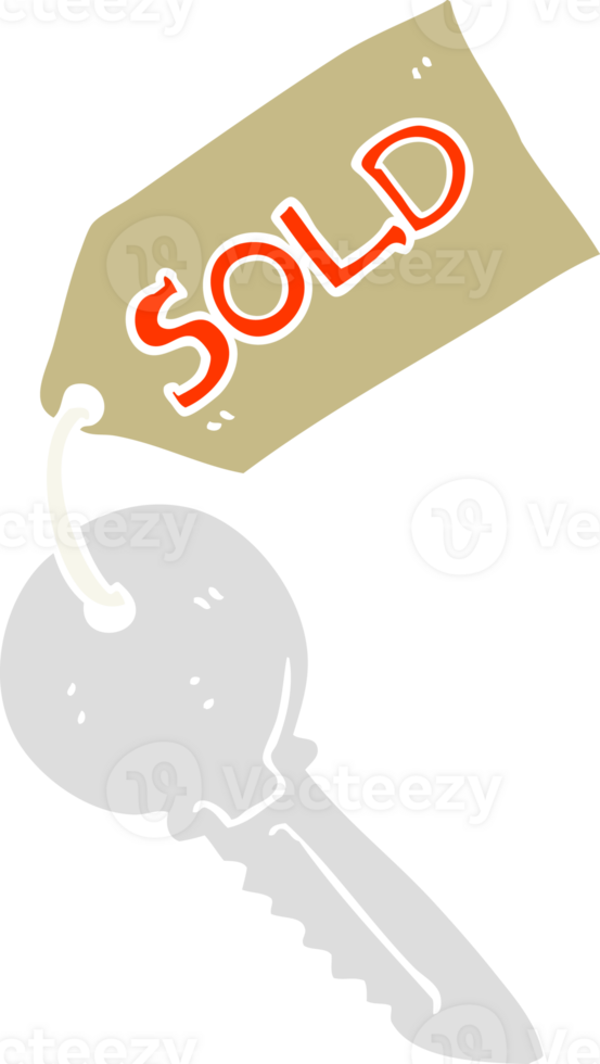 flat color illustration of a cartoon new house key png