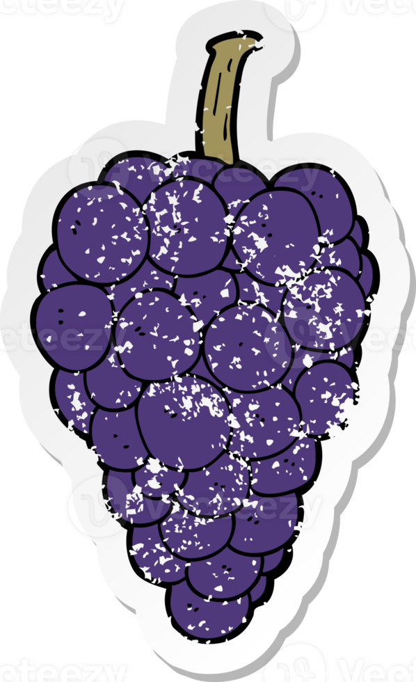 distressed sticker of a cartoon grapes png