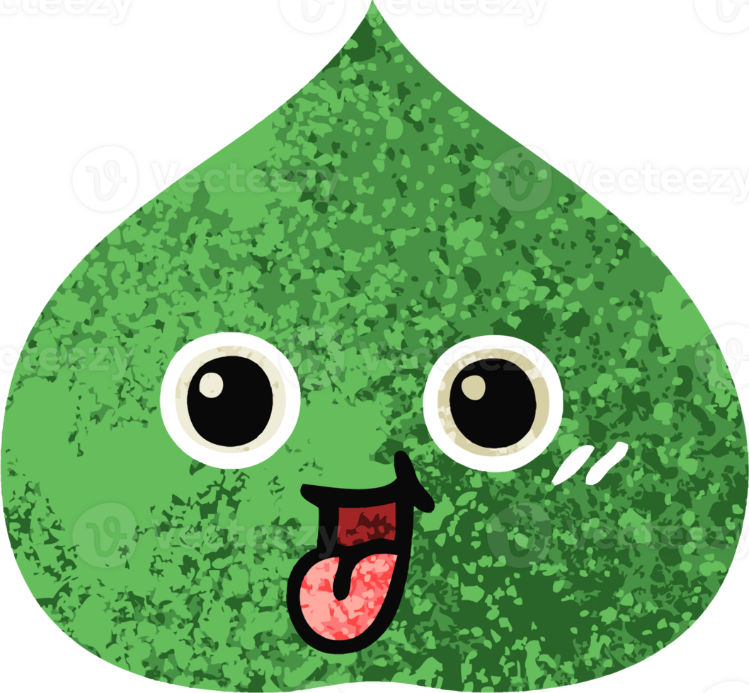 retro illustration style cartoon expressional leaf png
