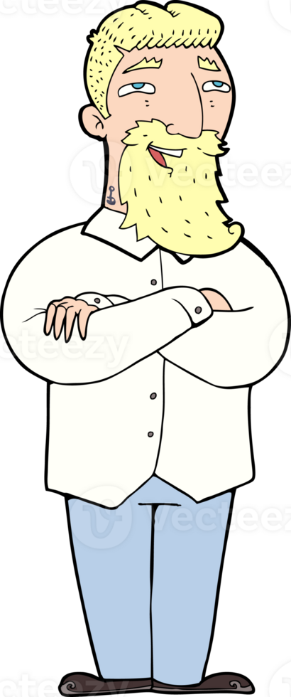 cartoon happy man with beard png