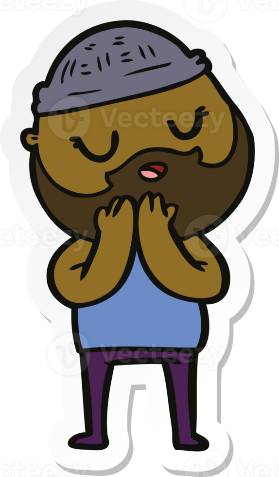 sticker of a cartoon man with beard png