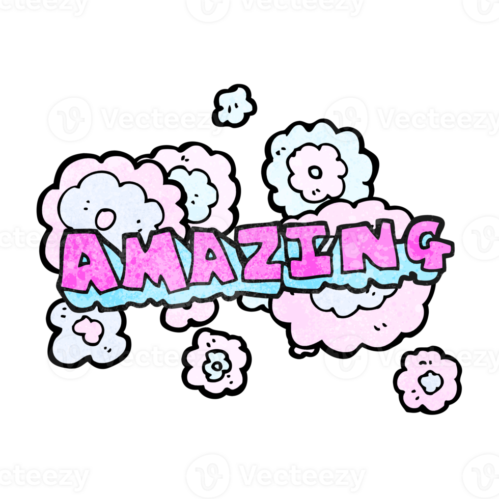 texture cartoon amazing word png