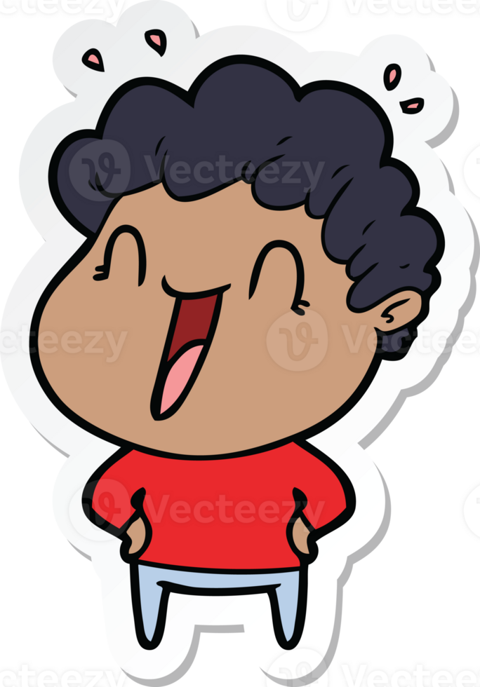 sticker van een cartoon gelukkige man png