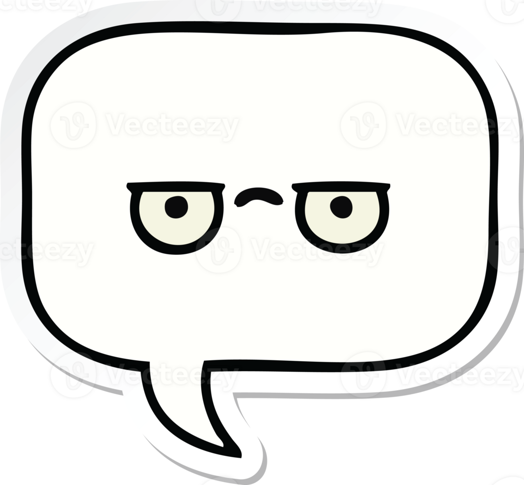 sticker of a cute cartoon speech bubble png
