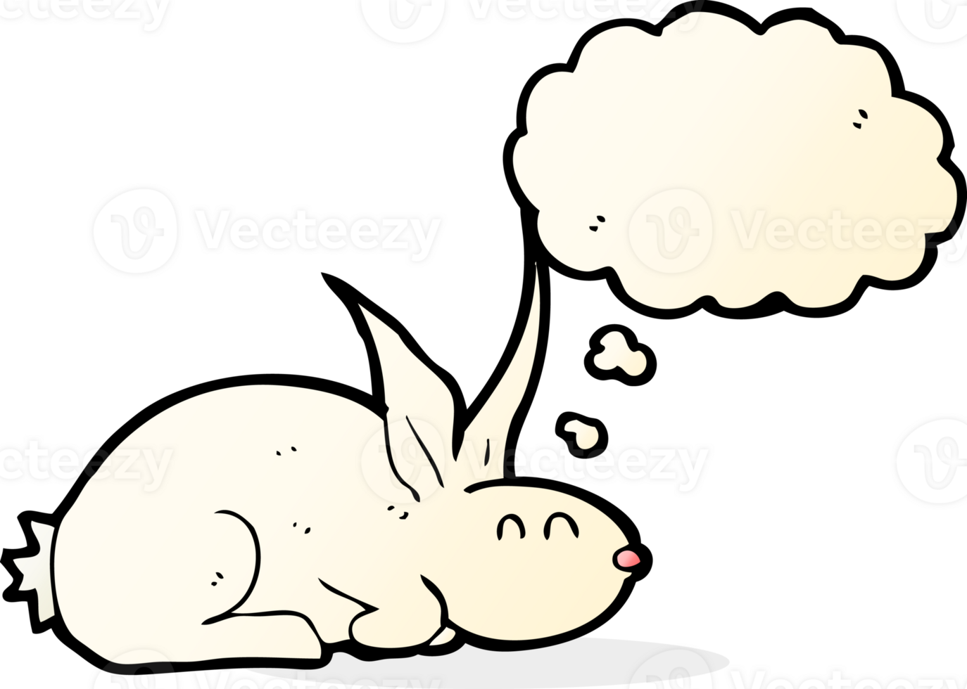 cartoon rabbit with thought bubble png