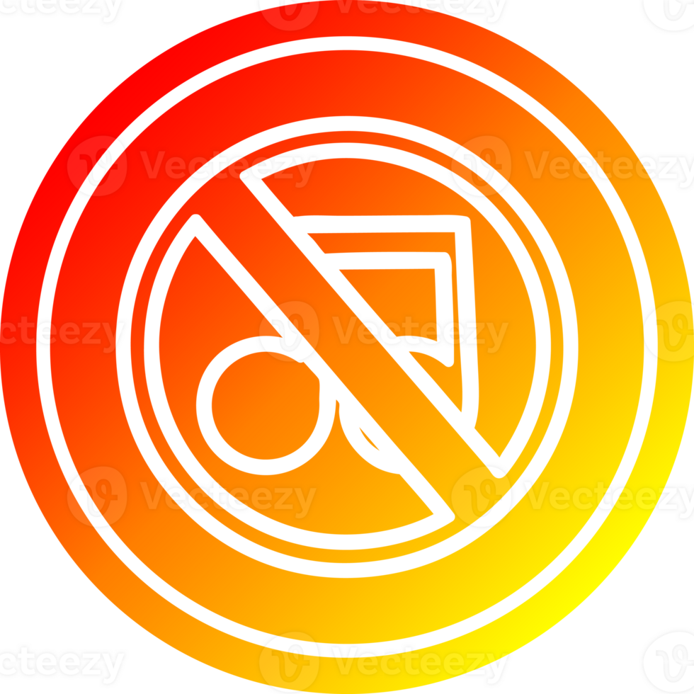 no music circular icon with warm gradient finish png
