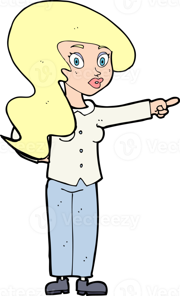 cartoon pretty woman pointing png