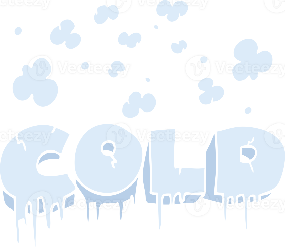 flat color illustration of cold text symbol png