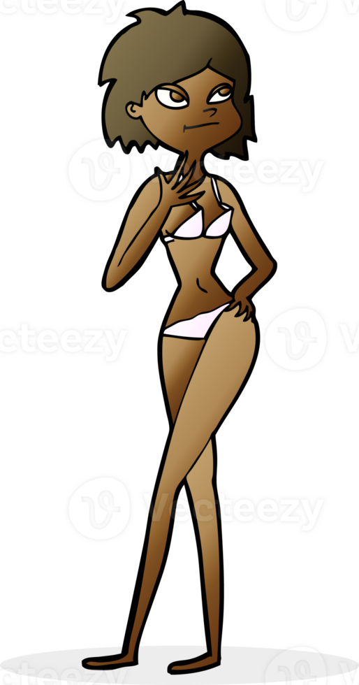 cartoon woman in bikini png