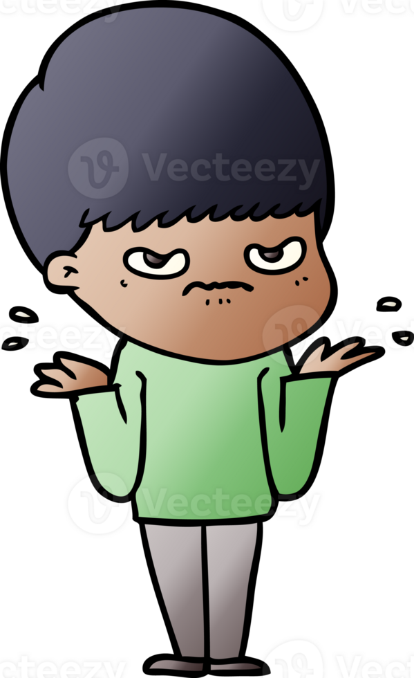 annoyed cartoon boy png