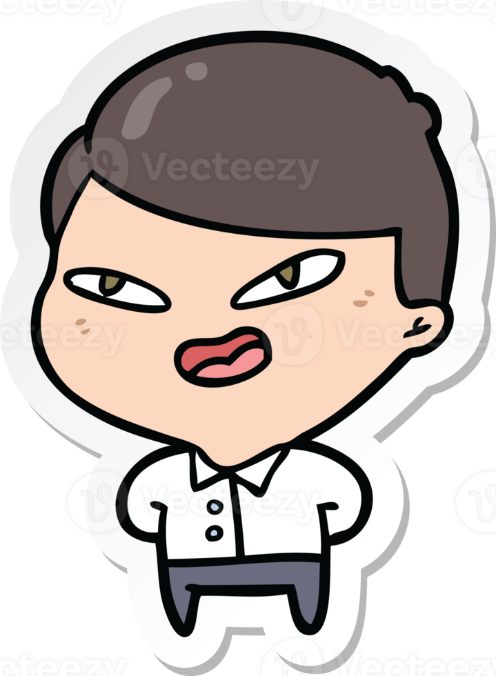 sticker of a cartoon happy business man png