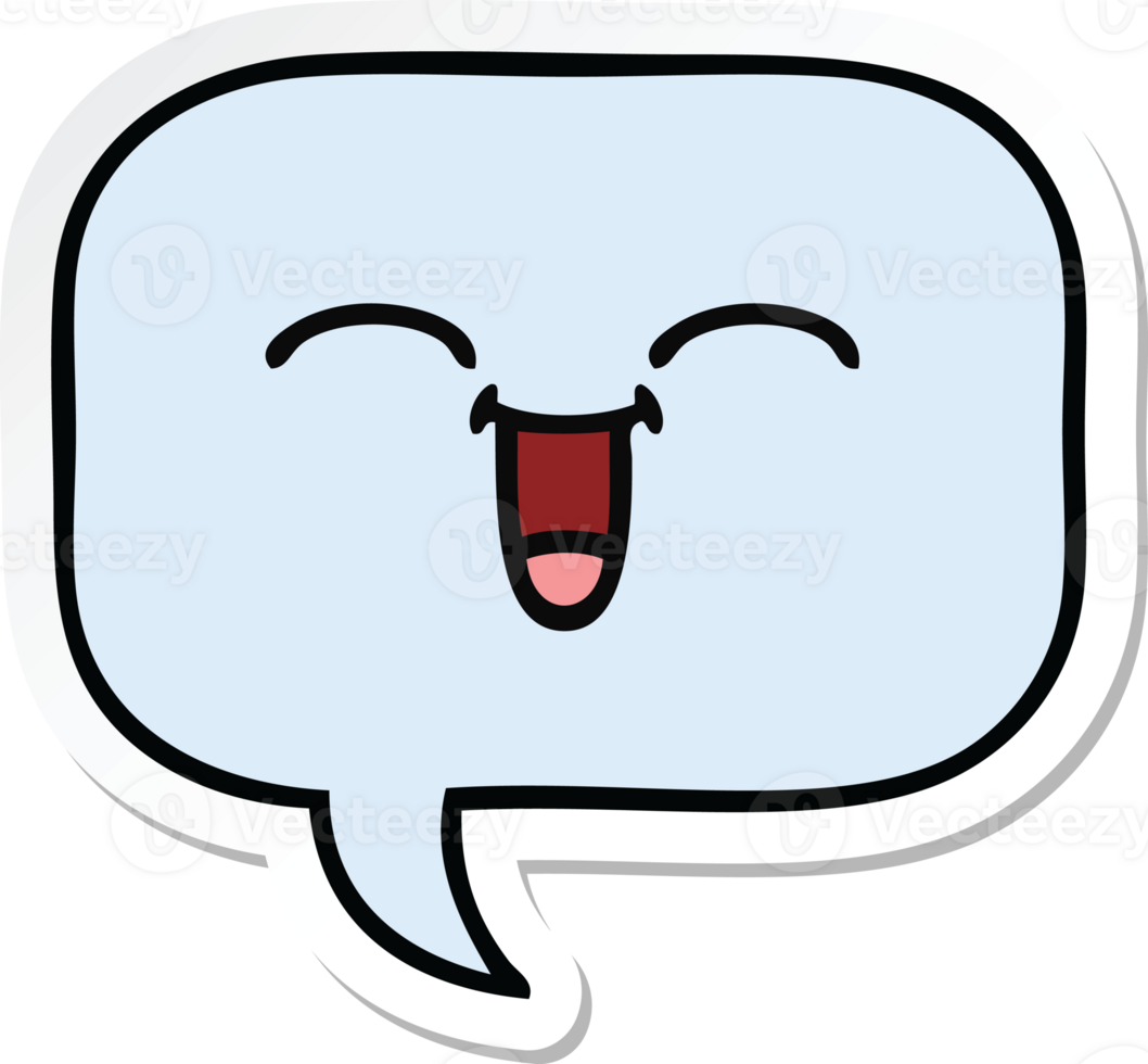sticker of a cute cartoon speech bubble png