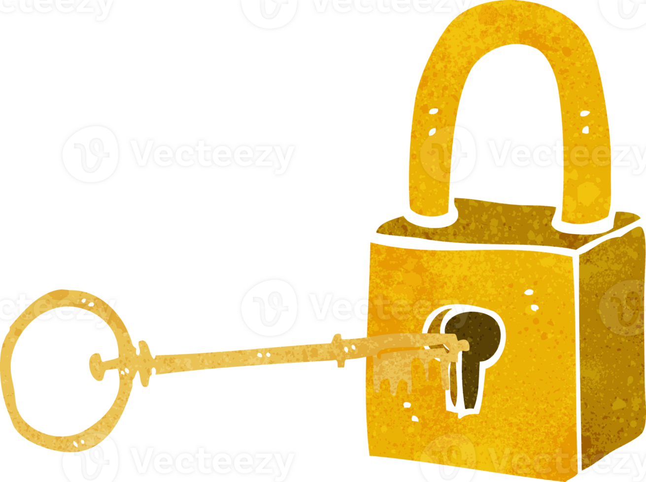 cartoon padlock and key png