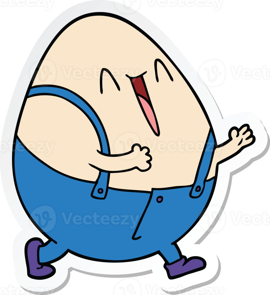 sticker of a humpty dumpty cartoon egg man png