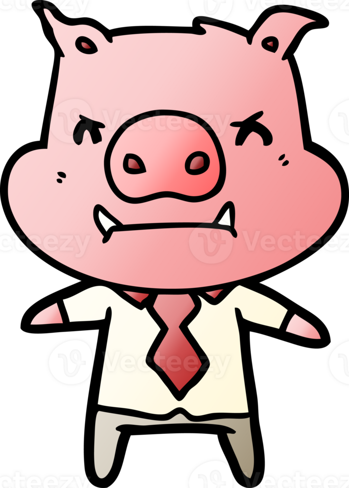 angry cartoon pig boss png