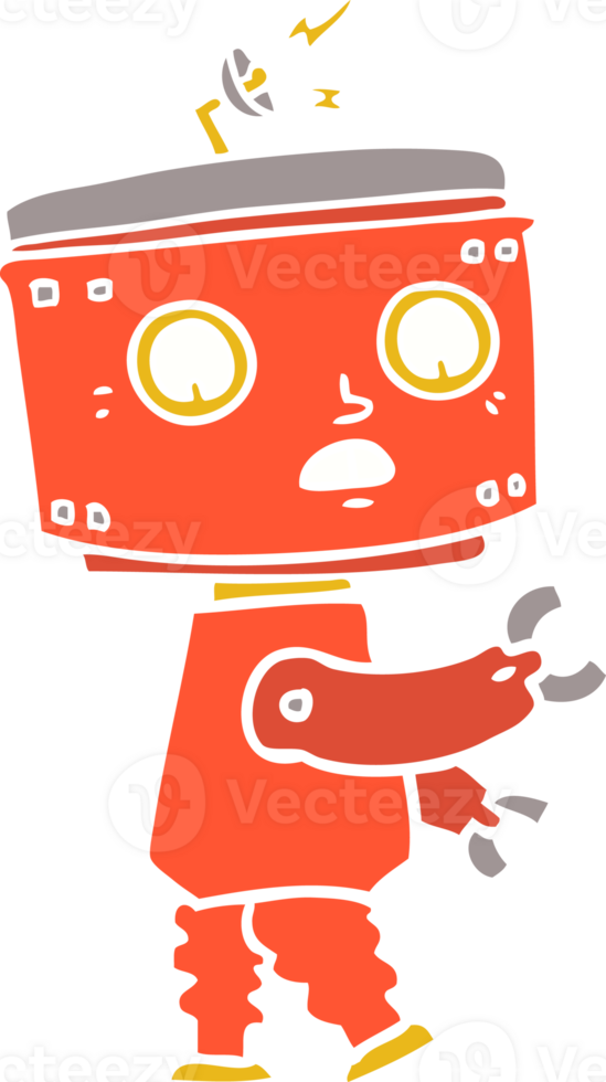 flat color style cartoon robot png
