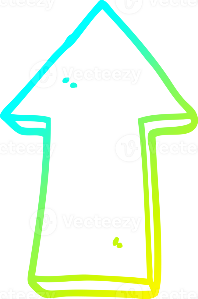 cold gradient line drawing of a cartoon arrow png