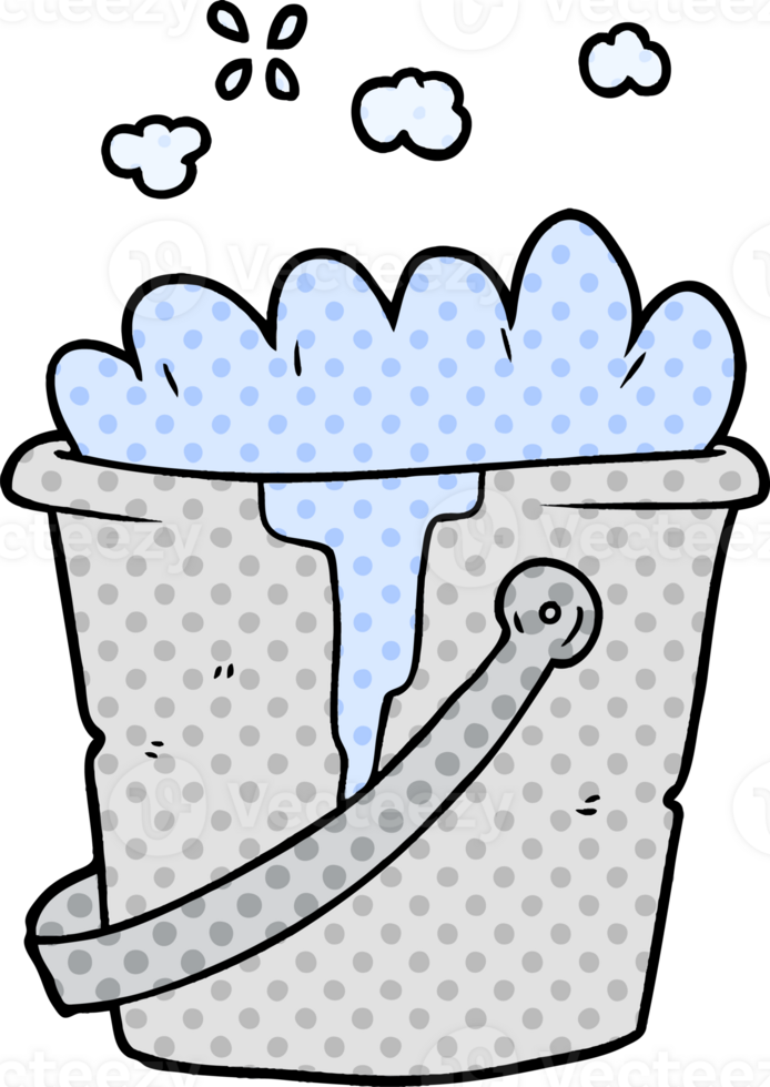 cartoon bucket of soapy water png