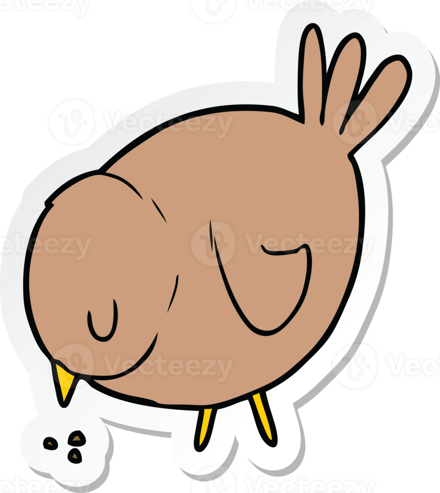 sticker of a cartoon pecking bird png